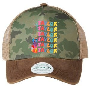 Girl Retro Taylor First Name Personalized Groovy 80S Legacy Tie Dye Trucker Hat