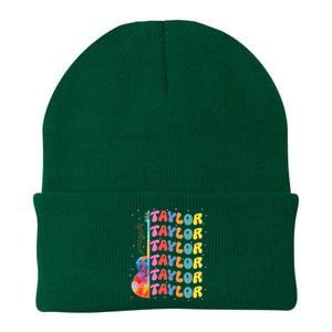 Girl Retro Taylor First Name Personalized Groovy 80S Knit Cap Winter Beanie