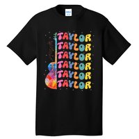 Girl Retro Taylor First Name Personalized Groovy 80S Tall T-Shirt