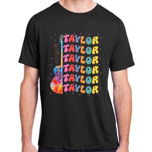 Girl Retro Taylor First Name Personalized Groovy 80S Adult ChromaSoft Performance T-Shirt