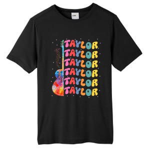 Girl Retro Taylor First Name Personalized Groovy 80S Tall Fusion ChromaSoft Performance T-Shirt