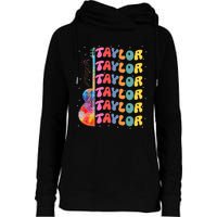 Girl Retro Taylor First Name Personalized Groovy 80S Womens Funnel Neck Pullover Hood