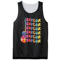 Girl Retro Taylor First Name Personalized Groovy 80S Mesh Reversible Basketball Jersey Tank