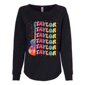 Girl Retro Taylor First Name Personalized Groovy 80S Womens California Wash Sweatshirt