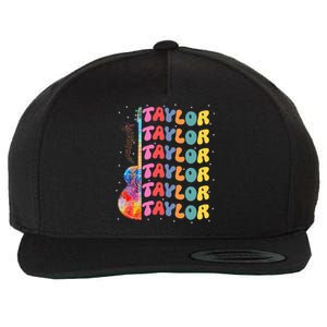 Girl Retro Taylor First Name Personalized Groovy 80S Wool Snapback Cap