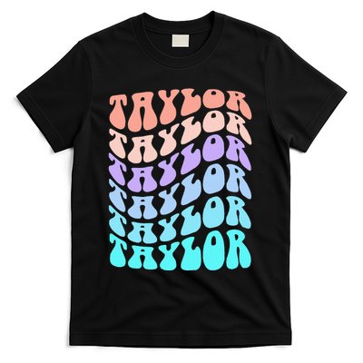 Girl Retro Taylor First Name Personalized T-Shirt
