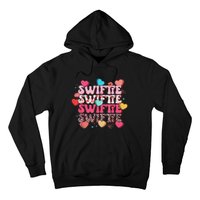 Girl Retro Taylor First Name Personalized Groovy 80S Hoodie