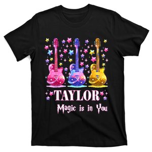 Girl Retro Taylor First Name Personalized Groovy 80S T-Shirt