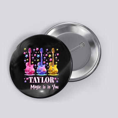 Girl Retro Taylor First Name Personalized Groovy 80S Button