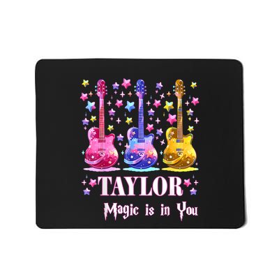 Girl Retro Taylor First Name Personalized Groovy 80S Mousepad