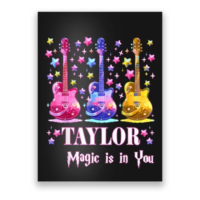Girl Retro Taylor First Name Personalized Groovy 80S Poster