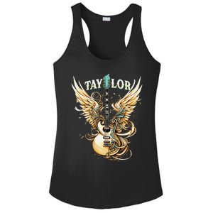 Girl Retro Taylor First Name Personalized Groovy 80S Ladies PosiCharge Competitor Racerback Tank