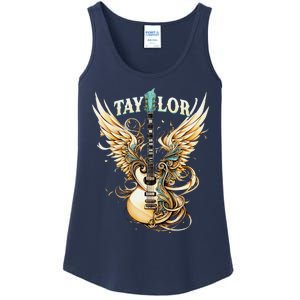 Girl Retro Taylor First Name Personalized Groovy 80S Ladies Essential Tank