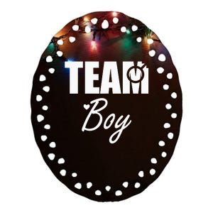 Gender Reveal Team Gender Reveal Baby Shower Ceramic Oval Ornament