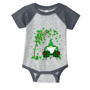 Gnome Riding Truck Happy Saint Patrick's Day Shamrock Tree Infant Baby Jersey Bodysuit