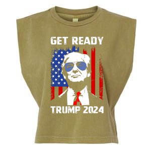 Get Ready: USA Donald Trump 2024 Presidential Election Garment-Dyed Women's Muscle Tee