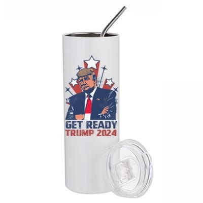 Get Ready: USA Donald Trump 2024 Presidential Election Stainless Steel Tumbler