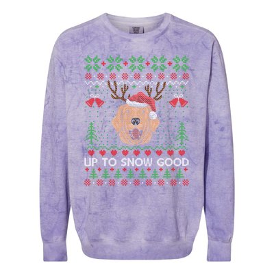 Golden Retriever Up To Snow Good Ugly Xmas Ugly Meaningful Gift Colorblast Crewneck Sweatshirt