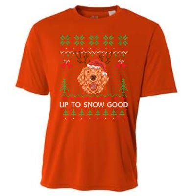 Golden Retriever Up To Snow Good Ugly Xmas Ugly Meaningful Gift Cooling Performance Crew T-Shirt