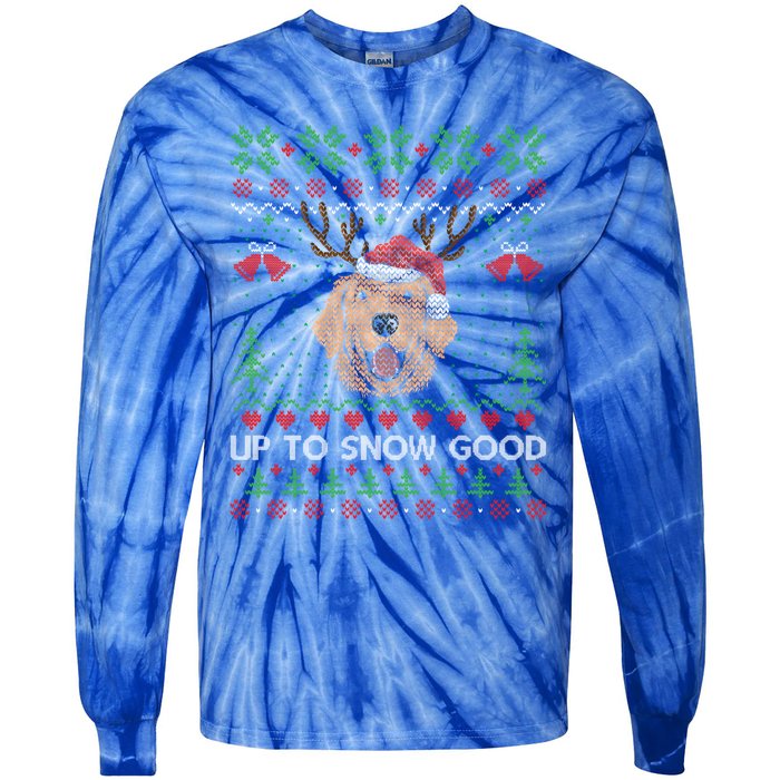 Golden Retriever Up To Snow Good Ugly Xmas Ugly Meaningful Gift Tie-Dye Long Sleeve Shirt