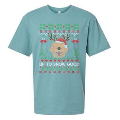 Golden Retriever Up To Snow Good Ugly Xmas Ugly Meaningful Gift Sueded Cloud Jersey T-Shirt