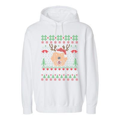 Golden Retriever Up To Snow Good Ugly Xmas Ugly Meaningful Gift Garment-Dyed Fleece Hoodie