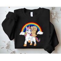 Goldendoodle Riding Unicorn Sweatshirt