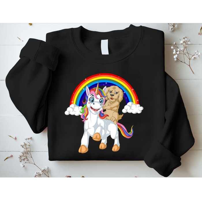 Goldendoodle Riding Unicorn Sweatshirt
