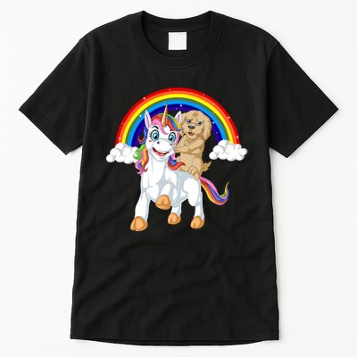 Goldendoodle Riding Unicorn Tall T-Shirt