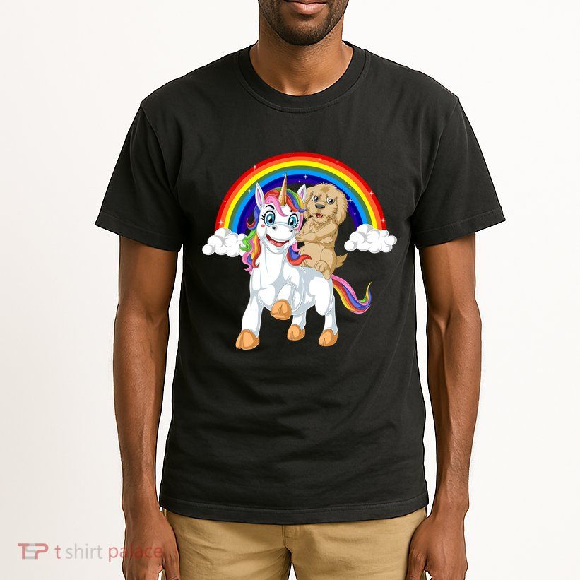 Goldendoodle Riding Unicorn Tall T-Shirt