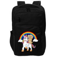 Goldendoodle Riding Unicorn Impact Tech Backpack