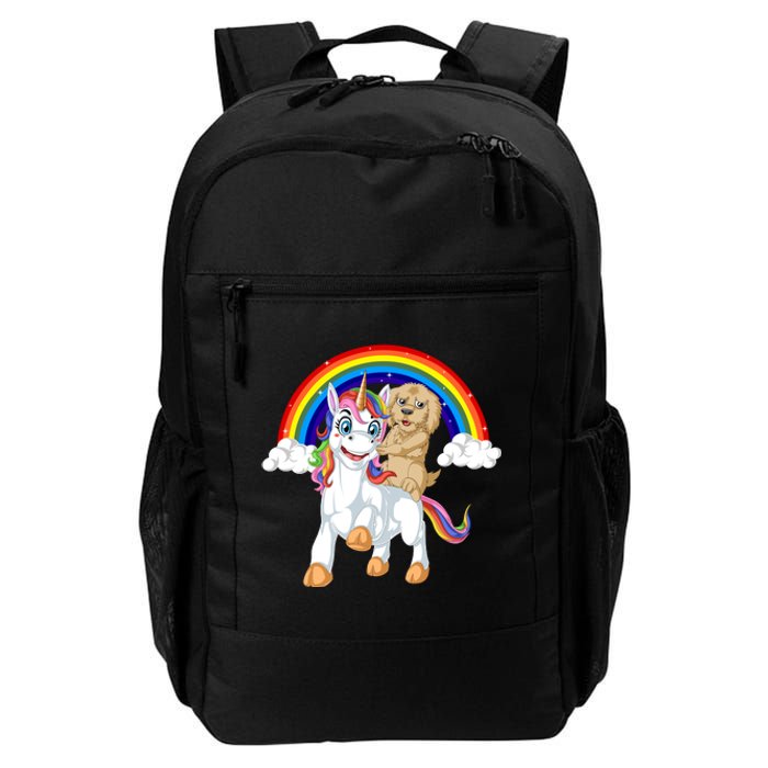 Goldendoodle Riding Unicorn Daily Commute Backpack