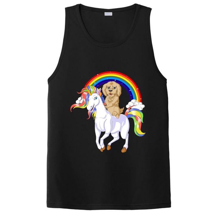Goldendoodle Riding Unicorn PosiCharge Competitor Tank