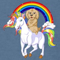 Goldendoodle Riding Unicorn Garment-Dyed Sweatshirt