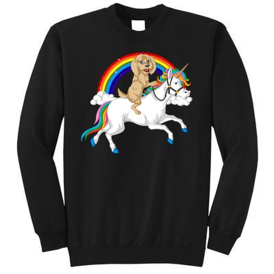 Goldendoodle Riding Unicorn Sweatshirt