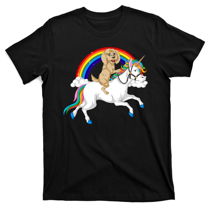 Goldendoodle Riding Unicorn T-Shirt