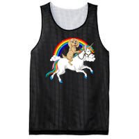 Goldendoodle Riding Unicorn Mesh Reversible Basketball Jersey Tank