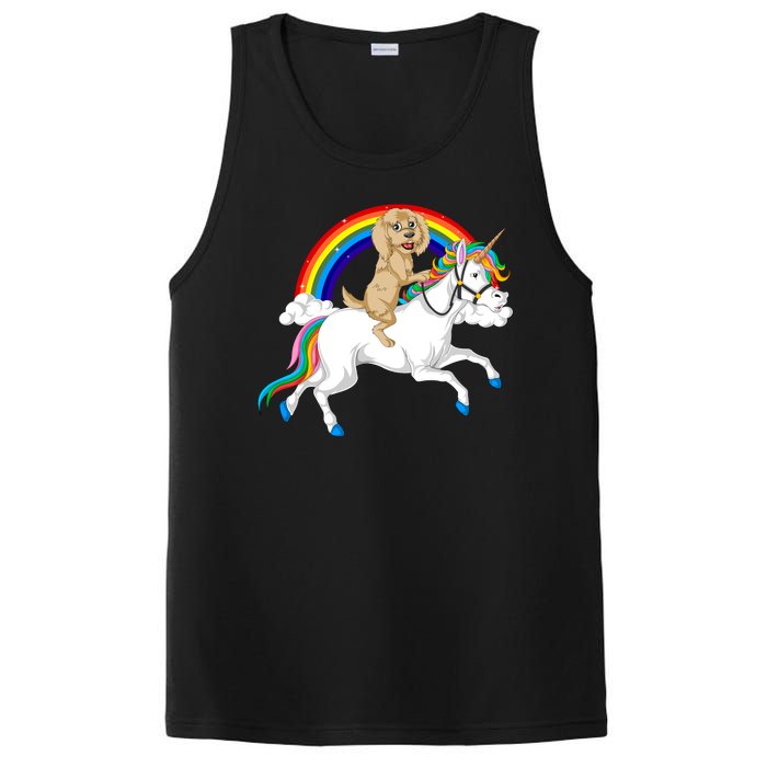 Goldendoodle Riding Unicorn PosiCharge Competitor Tank