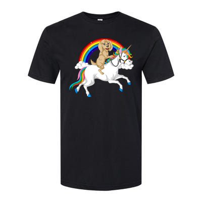 Goldendoodle Riding Unicorn Softstyle CVC T-Shirt