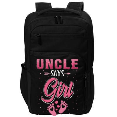 Gender Reveal Uncle Says Girl Baby Matching Family Set Impact Tech Backpack