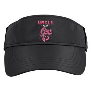 Gender Reveal Uncle Says Girl Baby Matching Family Set Adult Drive Performance Visor