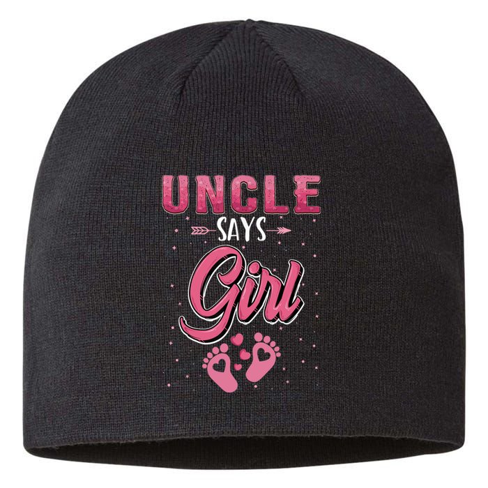 Gender Reveal Uncle Says Girl Baby Matching Family Set Sustainable Beanie