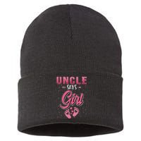 Gender Reveal Uncle Says Girl Baby Matching Family Set Sustainable Knit Beanie