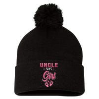 Gender Reveal Uncle Says Girl Baby Matching Family Set Pom Pom 12in Knit Beanie