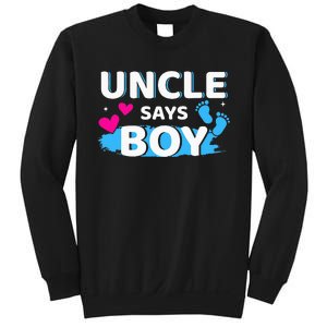 Gender reveal uncle says matching family baby party Sweatshirt