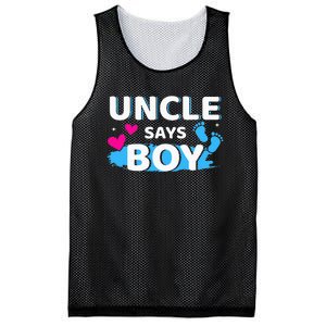 Gender reveal uncle says matching family baby party Mesh Reversible Basketball Jersey Tank