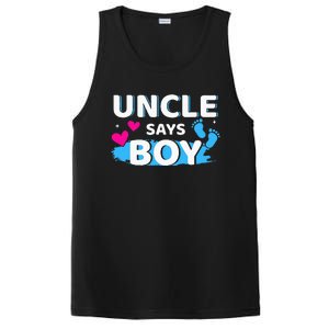 Gender reveal uncle says matching family baby party PosiCharge Competitor Tank