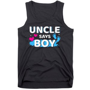 Gender reveal uncle says matching family baby party Tank Top