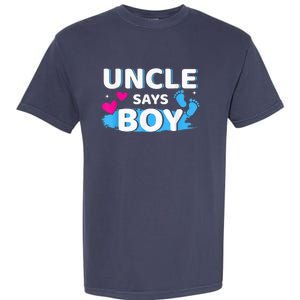  Gender reveal uncle says boy matching family baby party Garment-Dyed Heavyweight T-Shirt