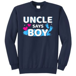  Gender reveal uncle says boy matching family baby party Sweatshirt